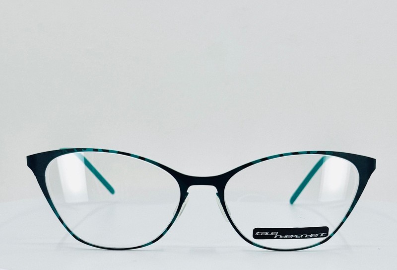 ITALIA INDEPENDENT 5215 IBR.036 Black Green Cat Eye Eyeglasses 53-16-135 B:38