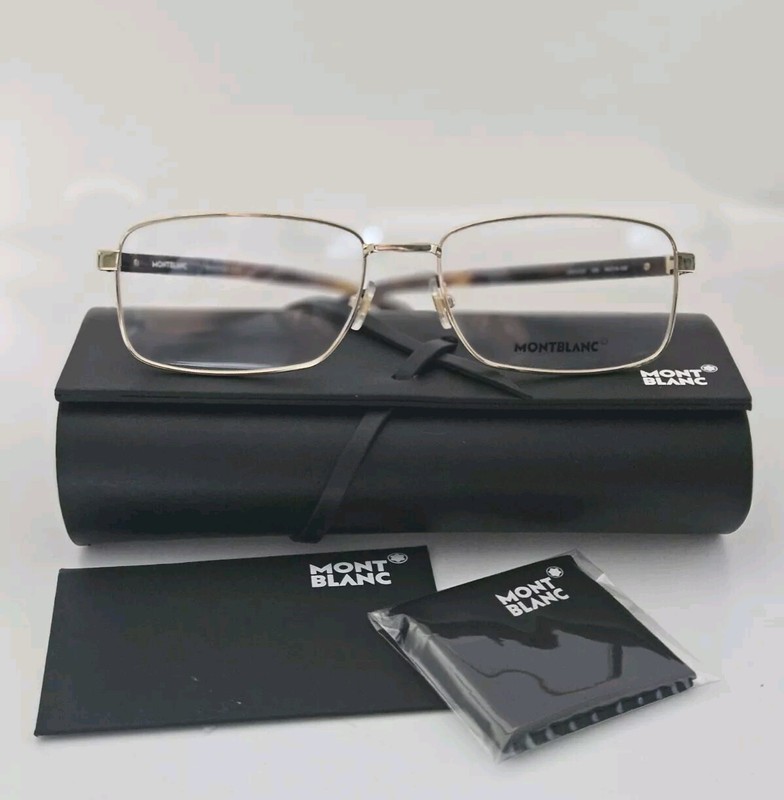 MONT BLANC EYEGLASSES, New, Authentic, GOLD, Extended Fit, Model MB0016O.
