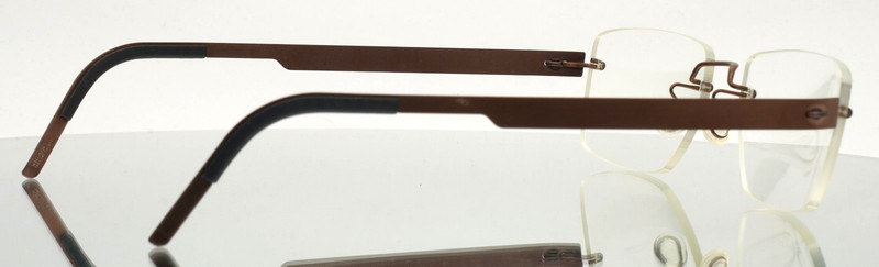 LINDBERG Spirit 2332 Col U12 Brown Unisex Rectangle Rimless Eyeglasses 52-19-140 gallery