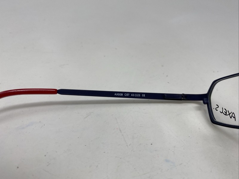 Axel S Germany AX939 C57 43-23 Navy Blue/Red Full Rim Eyeglasses Frame B944 gallery