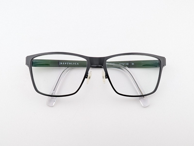 Republica Eyeglasses, Frames Only, Bedford, 58-17-150 BK, Metal/Plastic, Black