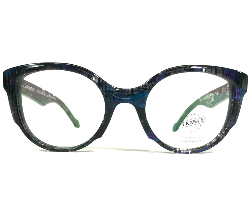 Struktur Eyeglasses Frames The TROUVILLE Blue Pearl Cat Eye Full Rim 49-20-145