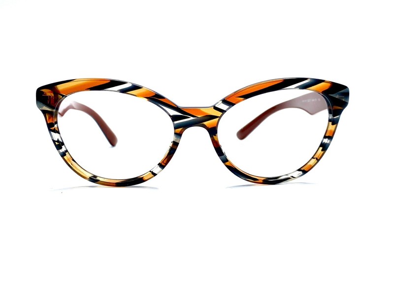 Prada Black Clear Brown Geometric Cat Eye Glasses Italy VPR11R VAN-1O1 52 17 140