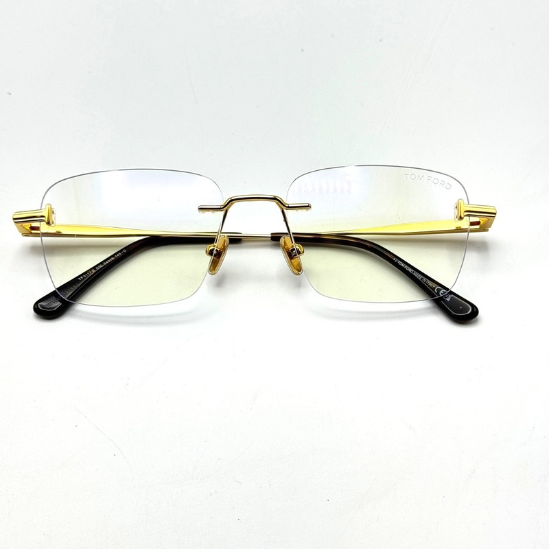 Tom Ford Eyeglasses Frame TF6117-B 030 Gold Rimless Blue Light Block 54-18-145