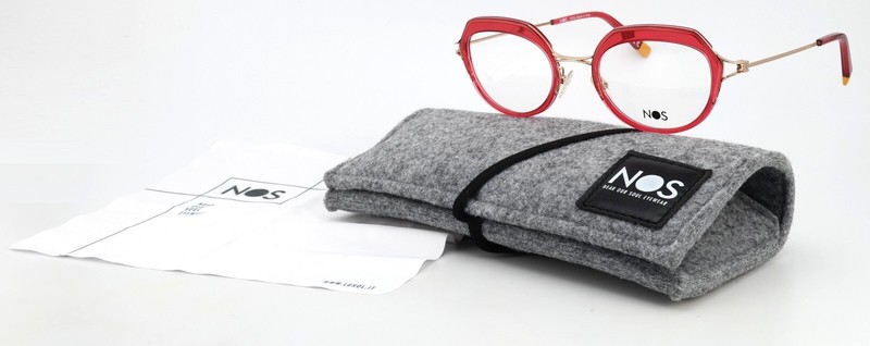 NEAR OUR SOUL NOS Eyeglasses S 502 Lampone 49-21 140 Womens Red Gold Crazy Ey…