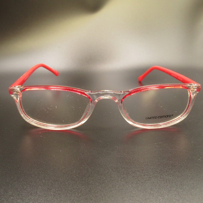Limited Editions Lookover Red Crystal Full Rim Eyeglass Frames 50-22-140 Unisex