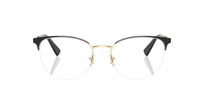 New VERSACE Women's Eyeglasses VE 1247 1252 Black / Gold Optical Frame 52-17-140 gallery