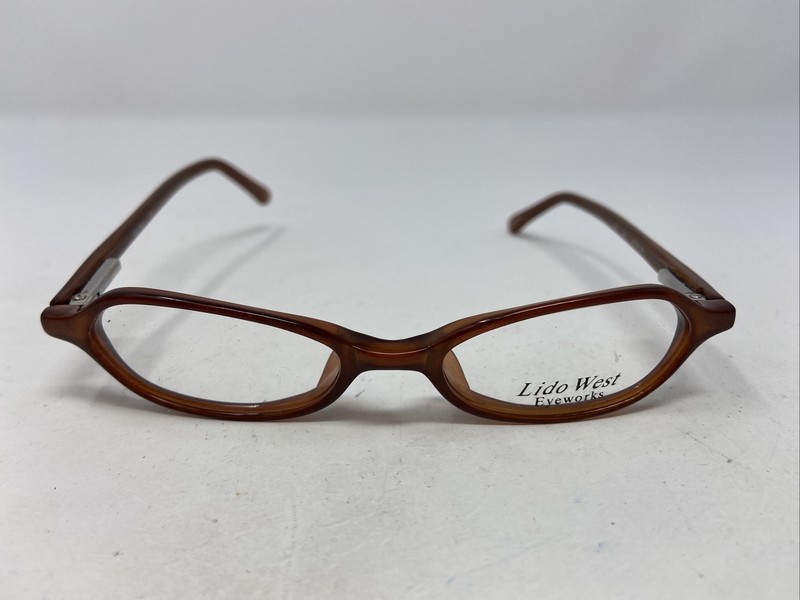 Lido West Tiki Brn 42-16-130 Brown Plastic Full Rim Eyeglasses Frame V924