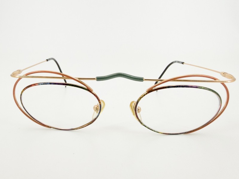 VTG Casanova LC-38 Eyeglasses FRAME C-01 Gold 46[]20-120 Orange Italy Green M596 gallery