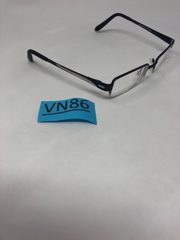 PUMA KIDS PU15406 Eyeglasses Frame Half Rimless 48-17-130 Black/White VN86 gallery