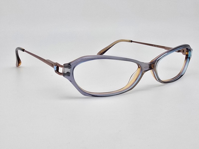 Paloma Picasso PA4011 710 Blue Brown Rhinestone Petite Cat Eye Eyeglasses Frame