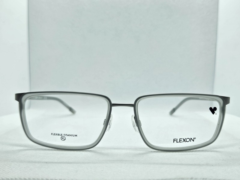 Flexon E1138 1138 044 Matte Grey Silver Full Rim Frames Eyeglasses Titanium