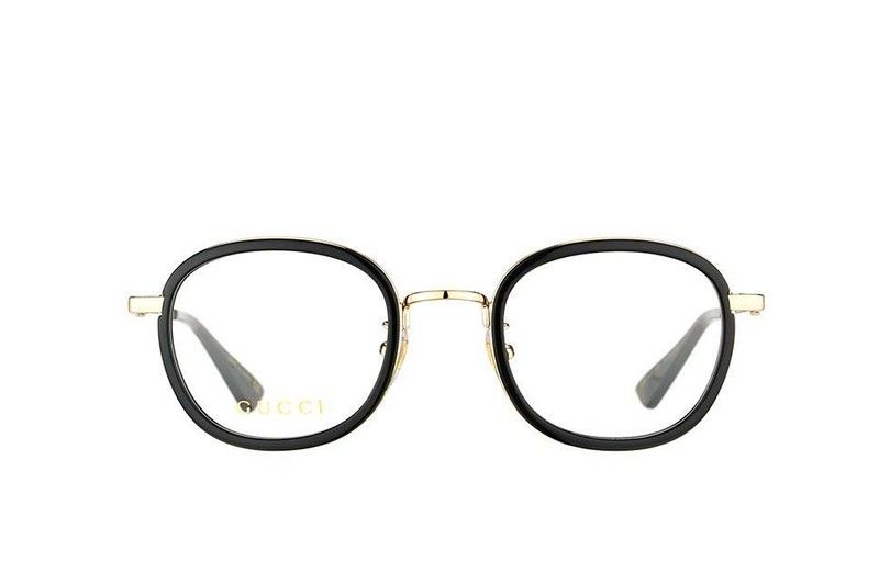 Gucci GG0111O 001 Black & Gold Brille Frames Glasses Eyeglasses Size 47 gallery