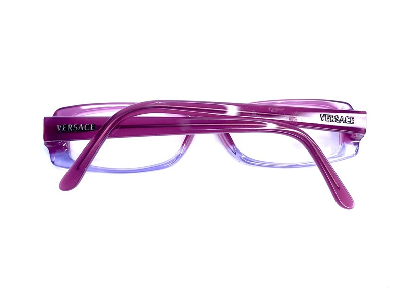 Versace Clear Lavender Pink Lucite Rectangular Glasses Italy MOD3039-B 53 16 135 gallery