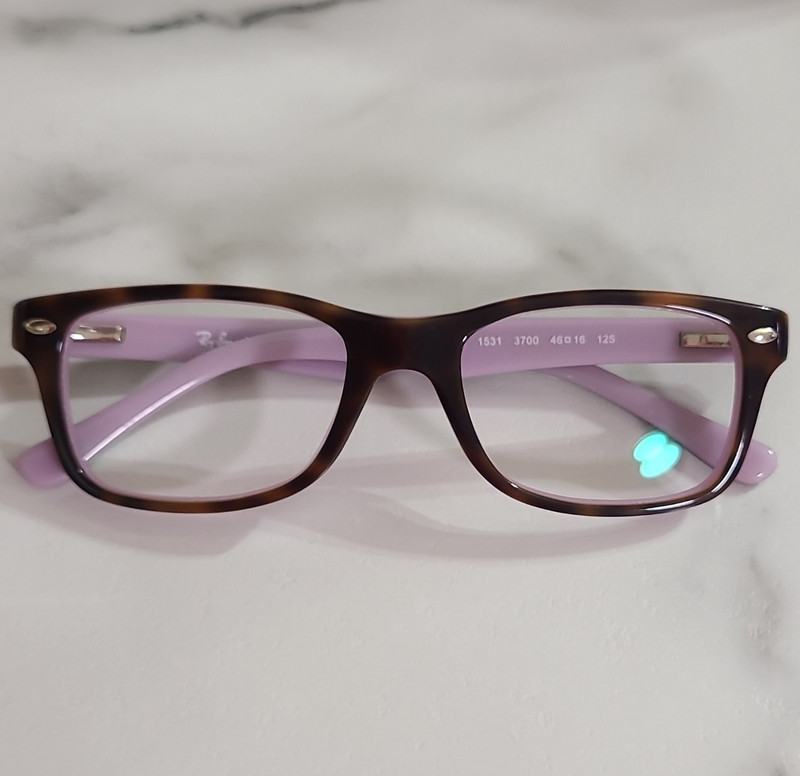 Ray-Ban RB1531 3700 Rectangular Full Rim Plastic Frames (JR.) Tortoise Lavender.
