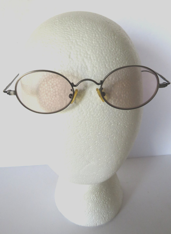 Chesterfield Eyeglasses Eyewear Made in Italy Oval Pewter Tone Hippie Granny