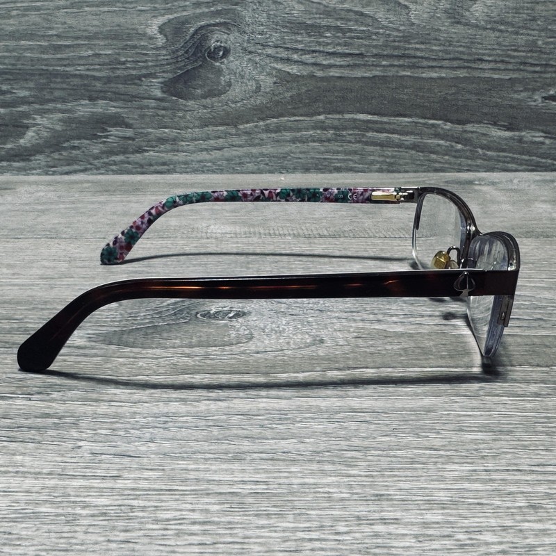 Kate Spade New York Eyeglass Frames Womens 53-15-135 Brown Half Rim Floral gallery