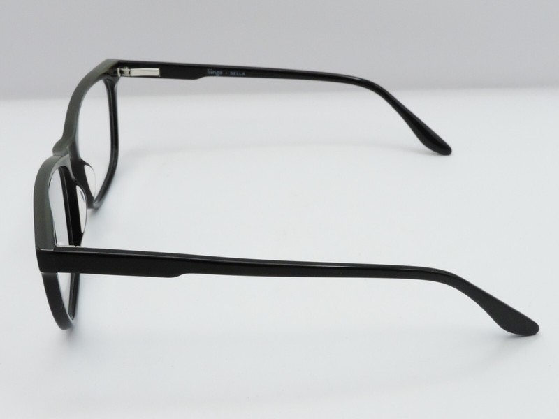 LIINGO THE BELLA SQUARE FULL RIM EYEGLASS FRAMES BLACK 53-16-140 USED* gallery