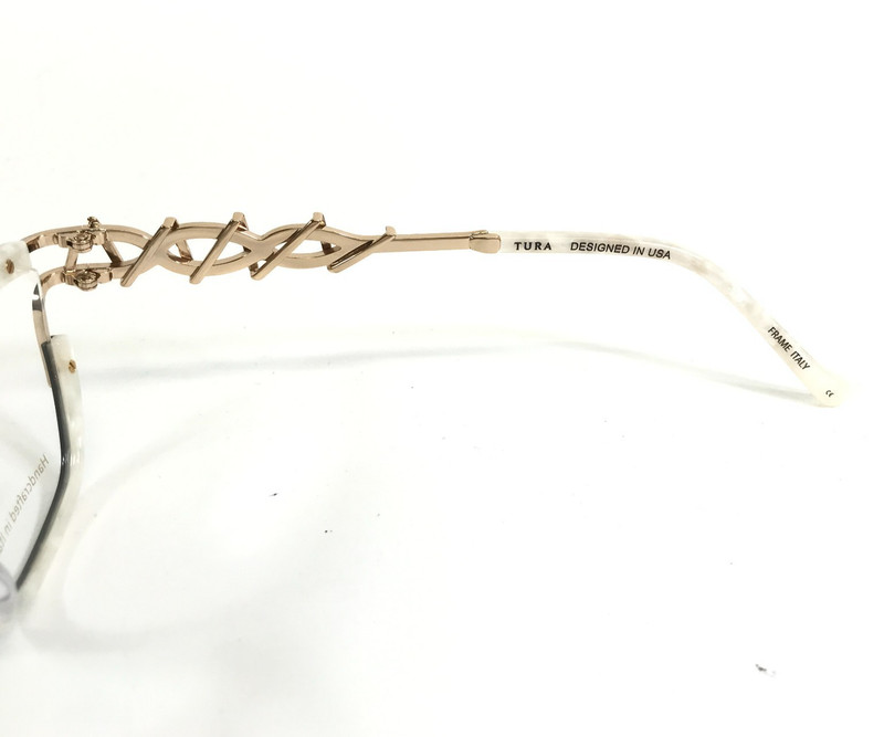 Tura Brilliance Eyeglasses Frames TE272 BLK Black Ivory Gold Crystals 54-16-145 gallery