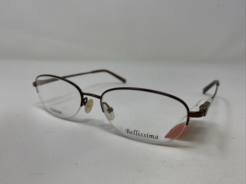 Bellissima BL 115 TAUPE 53-18-135 Metal Half Rim Eyeglasses Frame (745 gallery