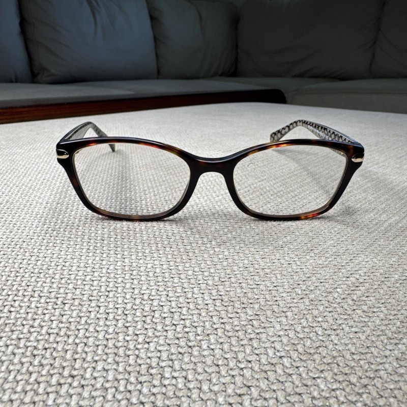 Coach Confetti Eyeglasses HC6065 5287 Frames Light Brown Gold w Case 49-17-135 gallery