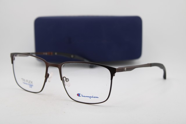NEW CHAMPION CHASEX C02 BROWN GUNMETAL TRI-FLEX AUTHENTIC EYEGLASSES 59-19