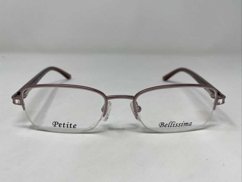 Bellissima B 1033B 3113 49-17-135 Rose Pink Half Rim Eyeglasses Frame PE65