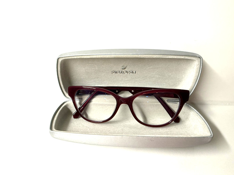 Swarovski SK5392 081 Burgundy Cat Eye Optical Plastic Eyeglasses Frame 51-16-140 gallery