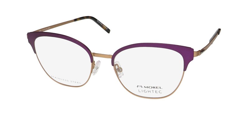 NEW LIGHTEC 30201L EYEGLASSES WOMENS FULL-RIM METAL & PLASTIC CAT EYE PURPLE
