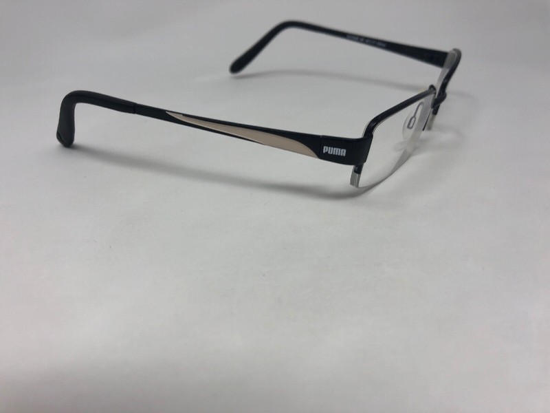 PUMA KIDS PU15406 Eyeglasses Frame Half Rimless 48-17-130 Black/White VN86 gallery