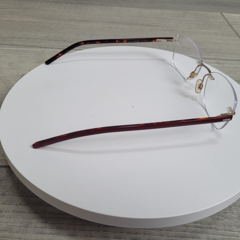 🕶️ MOREL LIGHTEC 8329L DR 012 France "Rimless" Temple 135 Solid & Tortoise🕶️ gallery