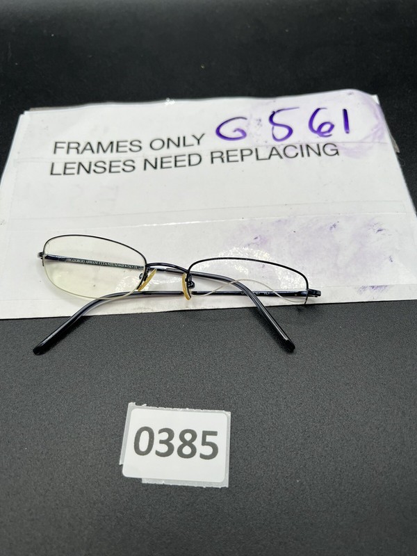 Vintage Giorgio Armani Ga 167 Vl1 Blue Titanium Eyeglass 51 Mm Frame Only Italy