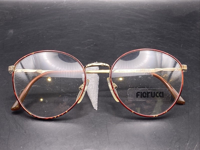 New Fiorucci Meta flex Hi Tech 11 Gold/Tort Metal Round Frame Eyeglasses 50-20-