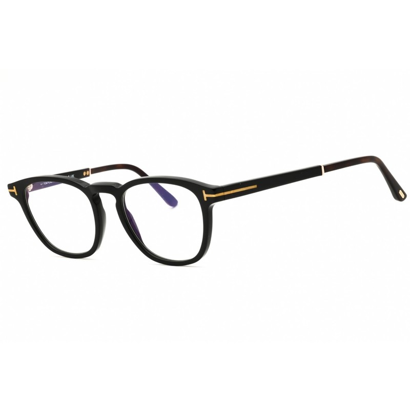 Tom Ford Unisex Eyeglasses Black/Brown Acetate Round Full Rim Frame FT5890-B 005