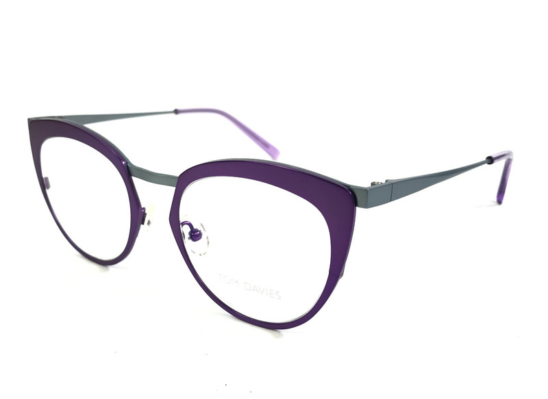 Tom Davies Eyeglasses Frames TD782 Col. 2354 Matte Purple Silver 49-19-140 gallery