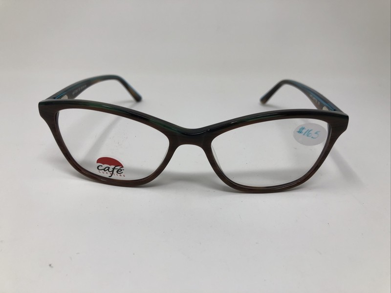 CAFE LUNETTES EYEGLASSES FRAME 3243 c3 52-16-135 BROWN FLEX HINGE W255