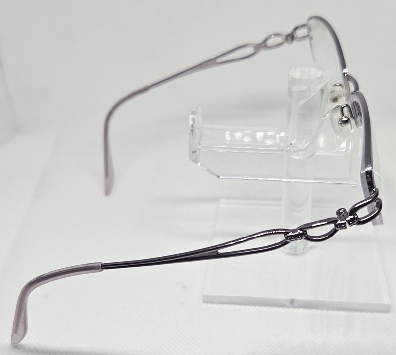 Wittnauer Glam Lilac 52□16-135 Semi Rimless Eyeglass Frames Purple Cut Out. gallery