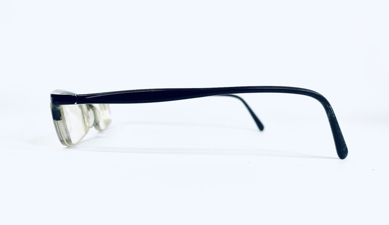 RayBan Black & Clear Lucite Half Rim Rectangular Glasses Italy 48 19 145 gallery