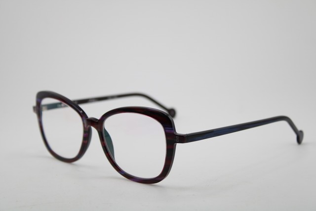 NEW L.A. EYEWORKS WREN 978 BLUE PURPLE PINK MARBLE AUTHENTIC EYEGLASSES 51-17
