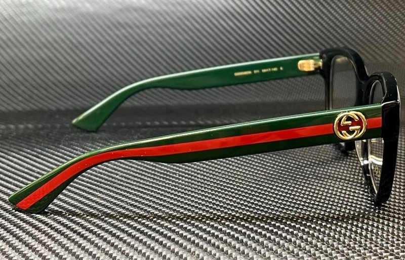 SALE GUCCI GG0038ON 011 Black Green / Red Women's 54 mm Eyeglasses gallery