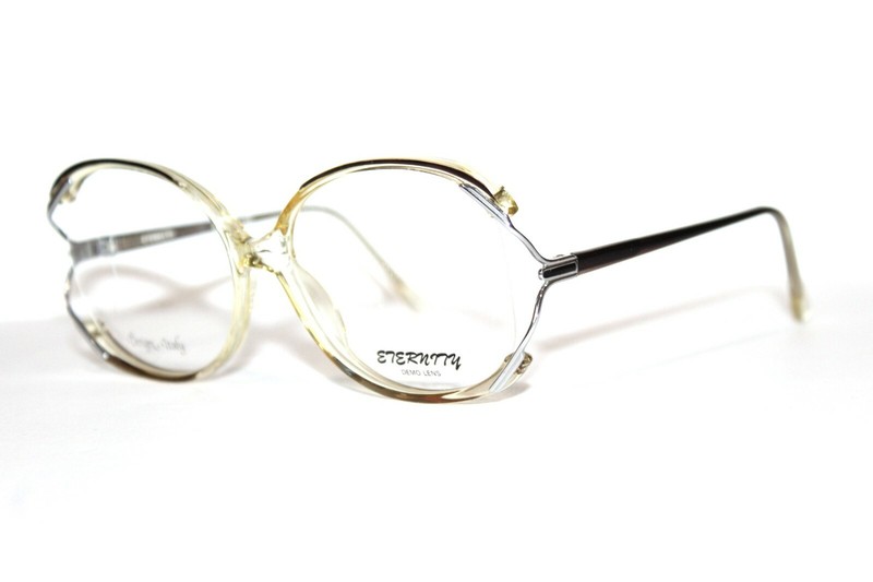 NEW TRUE VINTAGE ETERNITY CLEAR BLACK HAND MADE EYEGLASSES WOMENS 54-16-135 MM