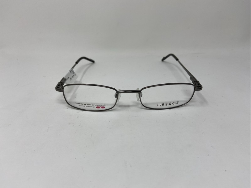 GEORGE EYEWEAR 747 47/19/135 20 GRAY FLEX HINGE W/ POLARIZED SUN CLIP PC88 gallery