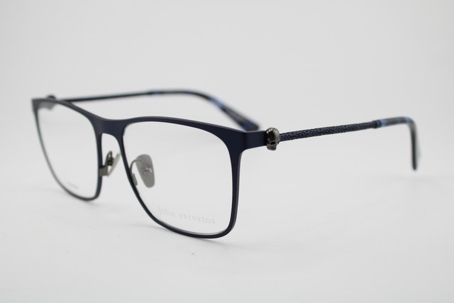 NEW JOHN VARVATOS V182 MATTE NAVY GUNMETAL HAVANA AUTHENTIC EYEGLASSES 55-17