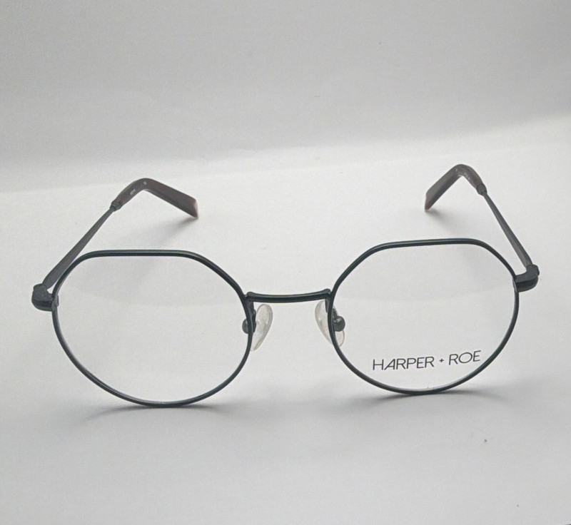 Harper + Roe HRO116 342 47/20 140 Black Metal Full Rim Geometric Frames 5074