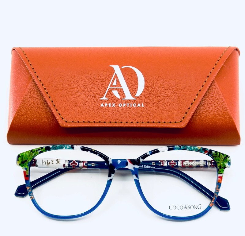 COCO SONG REAL THING CV237 3 Blue Multi Womens Round Eyeglasses 50-17-140 B:41