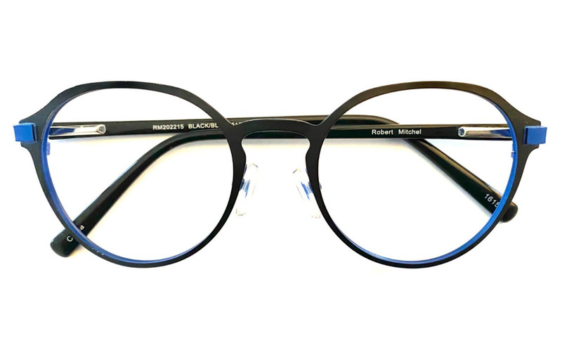 Robert Mitchel Eyeglasses RM 202215 Black/Blue 51-20-140 (Paint Chipped)