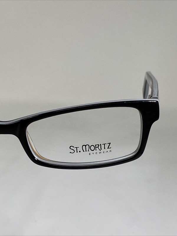 ST MORITZ “CYBER Z” NOS Black Polish/White Eyeglasses Frame 50-17-137 gallery