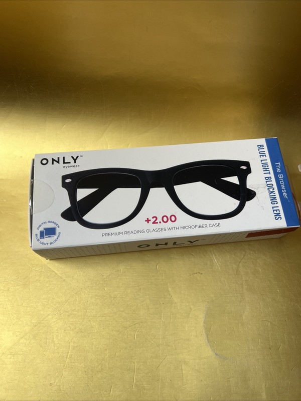 NEW THE ONLY EYEWEAR the BROWSER AUTHENTIC EYEGLASSES READER +2.00