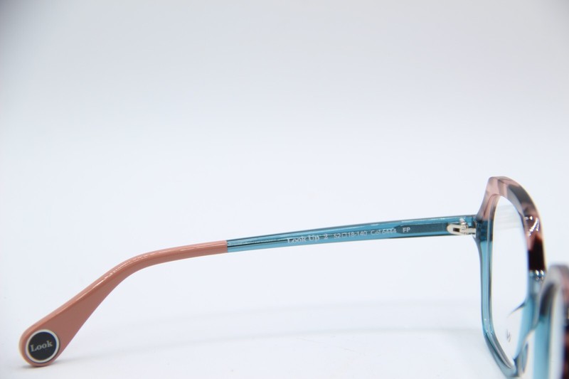 NEW LOOK UP 2 COL 6444 PINK TORT TEAL CLEAR AUTHENTIC EYEGLASSES W/CASE 52-18 gallery