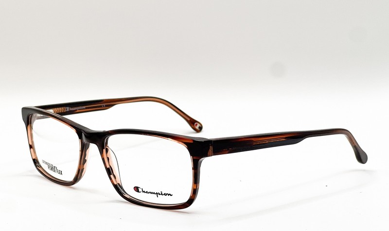 Champion CU 4003 C02 Brown Stripe Rectangle Authentic Eyeglass Frames 59-19-150